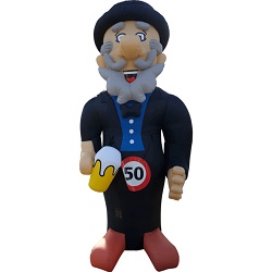 Opblaaspop Abraham Cartoon 3,2m €40,00