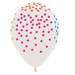 Ballonnen Transparant met Gekleurde Confetti bedrukking 30 cm €0,50