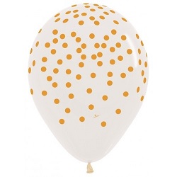 Ballonnen Transparant met Gouden Confetti bedrukking 30 cm €0,50