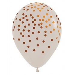 Ballonnen White Sand met Koper Confetti bedrukking 30 cm €0,50