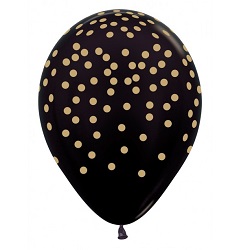 Ballonnen Zwart met Gouden Confetti bedrukking 30 cm €0,50