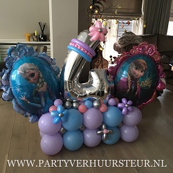 Ballon Bouquet 4 Jaar Frozen Pastelkleuren