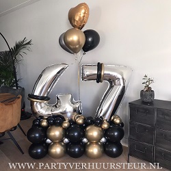 Bouquet 47 jaar zwart & goud Chrome