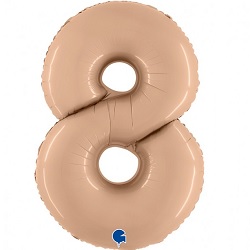 Folie Cijferballonnen 100 cm 0 t/m 9 Nude €6,95