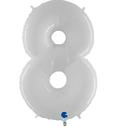 Folie Cijferballonnen 100 cm 0 t/m 9 Wit €6,95