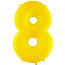 Folie Cijferballonnen 100 cm 0 t/m 9 Yellow Shiny €6,95