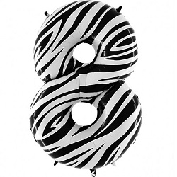 Folie Cijferballonnen 100 cm 0 t/m 9 Zebra €6,95