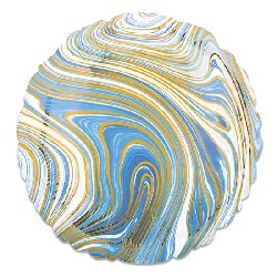 Folieballon Marblez Rond Blauw 43 cm €3,25