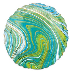 Folieballon Marblez Rond Blauwgroen 43 cm €3,25