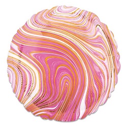 Folieballon Marblez Rond Roze 43 cm €3,25