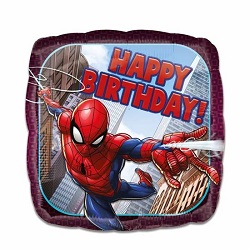 Folieballon Spiderman HBD vierkant €4,50