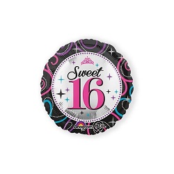 Folieballon Sweet 16 rond €3,95