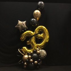 Ballonnen Bouquet Goud / Zwart