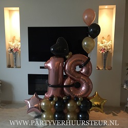 Ballonnen Bouquet Goud/Zwart/Rosegoud