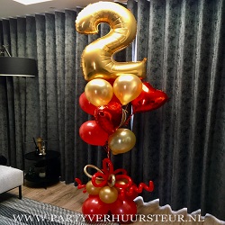 Ballonnen Bouquet Tros Goud & Rood