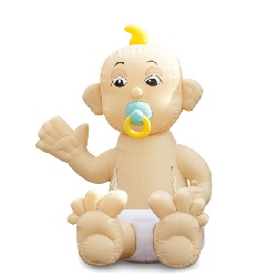 Opblaaspop Zwaaiende Zittende Baby 3,2m €30,00