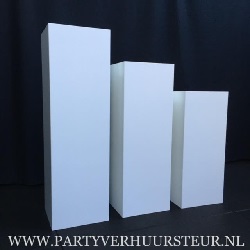 Set Zuilen Vierkant Wit 3 stuks